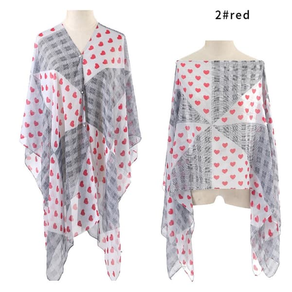Strandslag Chiffon Bluse RØD Red