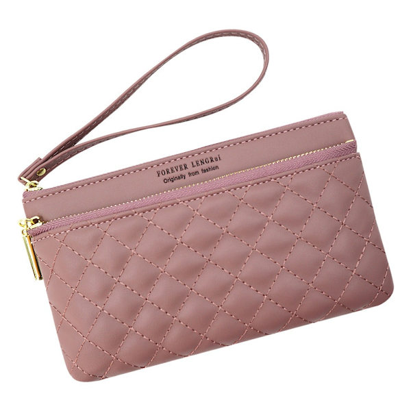 Diamond Check-plånbok Clutch-väska ROSA pink