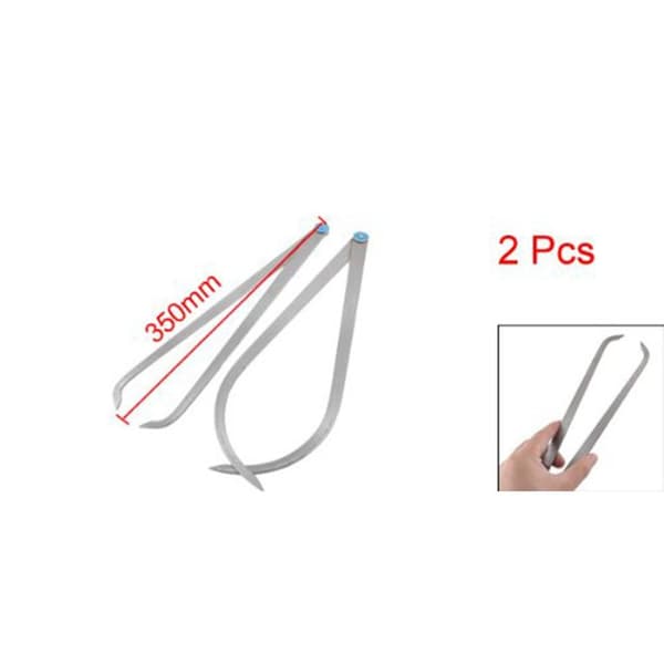 2 STK Indvendig og Udvendig Passer i Metal med Langt Fast Led 2PCS