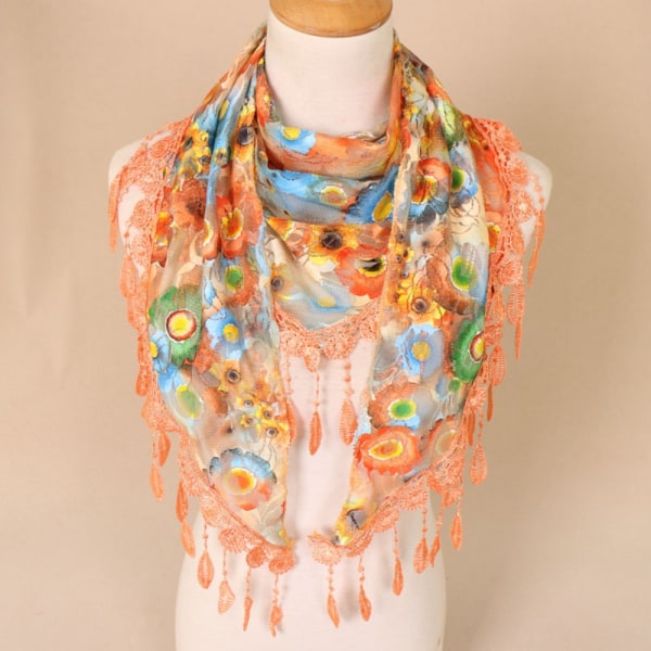 Triangel Veil Scarf Hollow Sjal 4 4 4