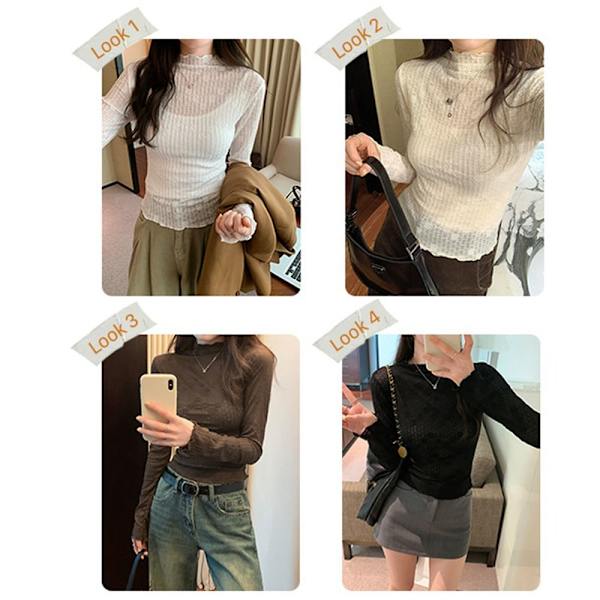 Stativ krage bluse slankeskjorte KAFFE L Coffee L