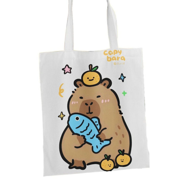 Canvasväska Tecknad Capybara Tote 3 3 3