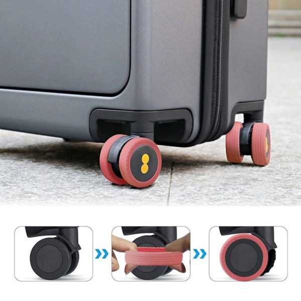 8ST/ Set Resebagage Caster Skor Resväska Hjul Skydd Gray 8Pcs-8Pcs