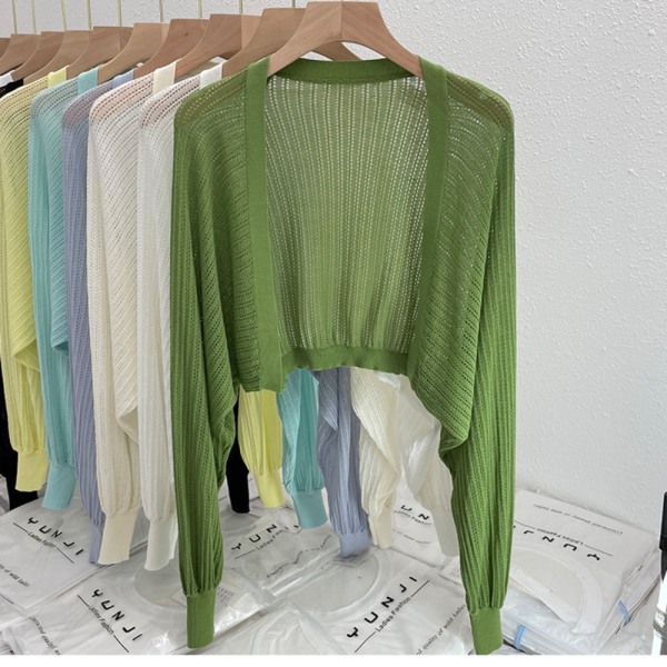 Stickad Cardigan Is Sidensjal APRIKOS Apricot