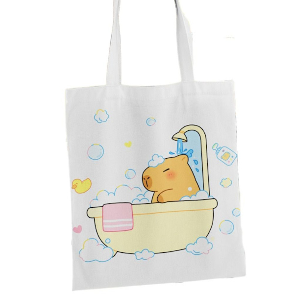 Canvasväska Tecknad Capybara Tote 9 9 9