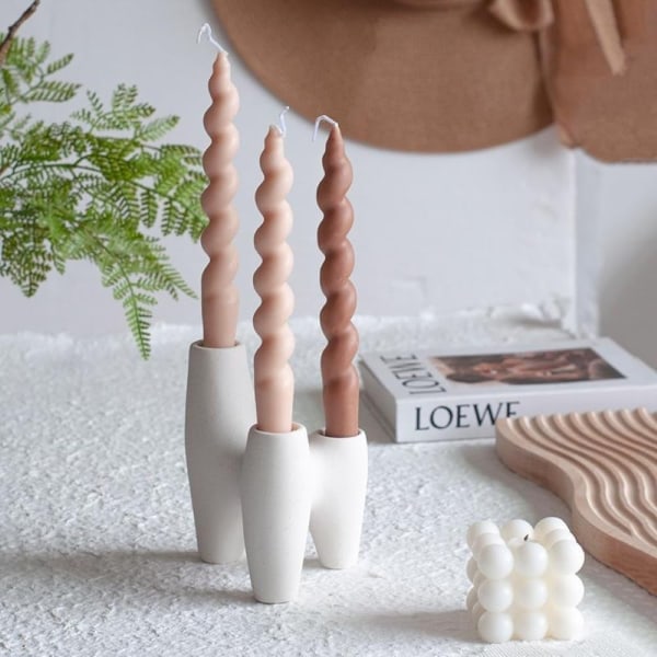 1 st Ljusstake Hållare Ljushållare Bordsdekorationer White 1 Pcs-1 Pcs