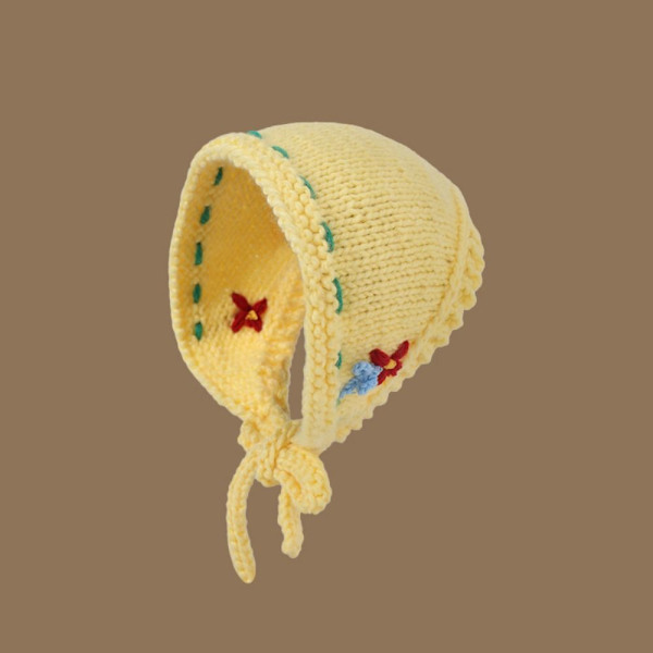 Virkad huvudduk Triangelscarf GUL yellow