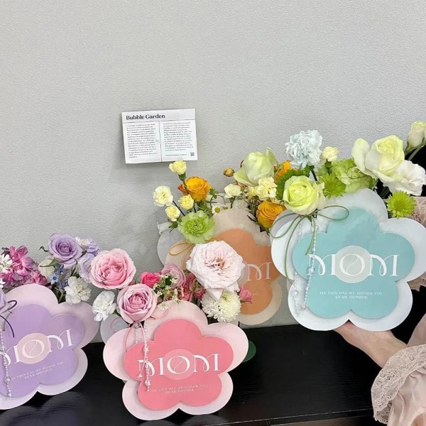 3st hopfällbar blomsterlåda Bukettförpackningslåda LILA Purple