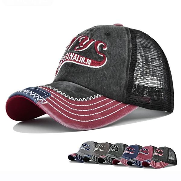 Kirjekirjonta Baseball-lippikset Distressed haalistuneet hatut HARMAA grey