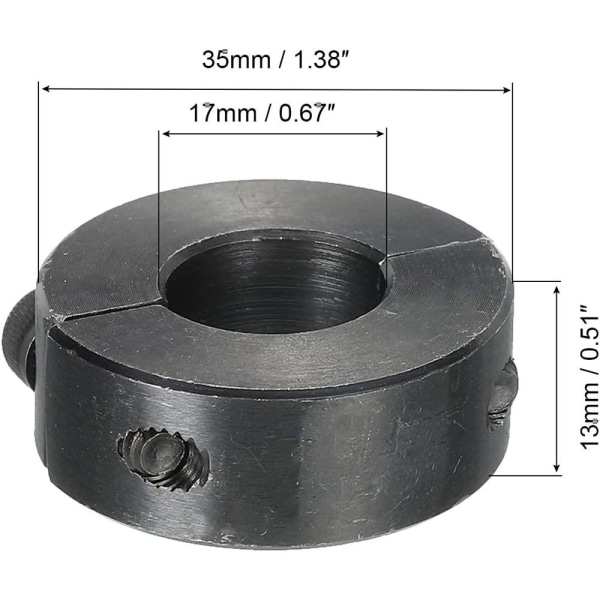 Akselin kaulukset kaksoisjaettu kiinnityspanta 0,67 TUUMAA (17 MM) 0,67 0.67 Inch(17mm)