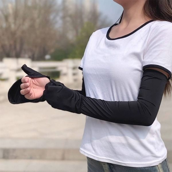 Solbeskyttelseshandsker Touch Screen Handsker SORT LANG LANG black long-long