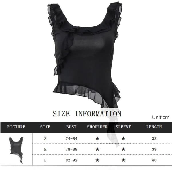 Dame Crop Tops Bralette Vest SORT M Black M