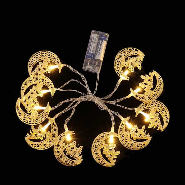 1.65M 10LED Eid Mubarak Måne Stjerne Slott Lys Ramadan 4 4