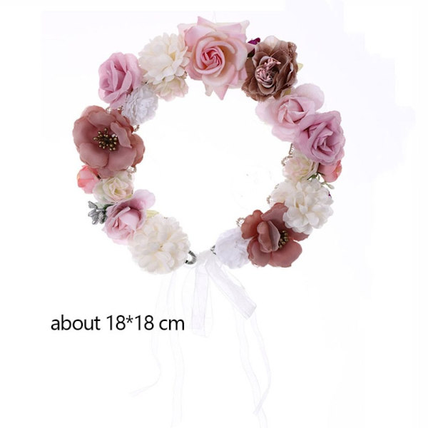 Kunstig blomsterkrans Håndlaget brudehodeplagg 3 3 3