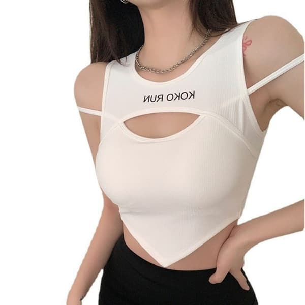 Crop top tanktop SORT Black