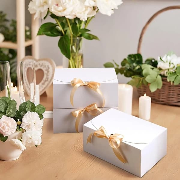 10 st Ramadan Presentaskar Rosett Party Presentask VIT 20CM*20CM*8CM white 20cm*20cm*8cm