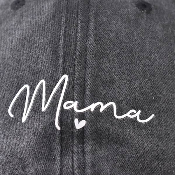 Mama Broderad Hatt Unisex Baseballkepsar GRÅ gray