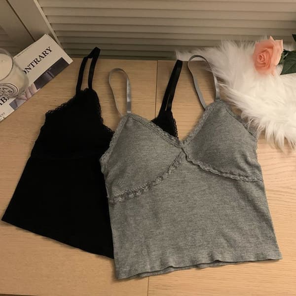 Dobbeltstrop Top Moderigtig Tanktop GRÅ grey