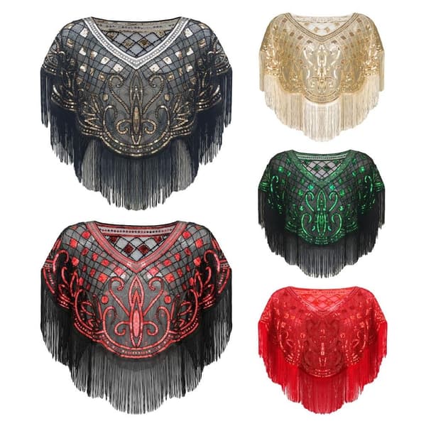 Flapper Sjal Paillet Sjal FARVE 6 FARVE 6 Color 6