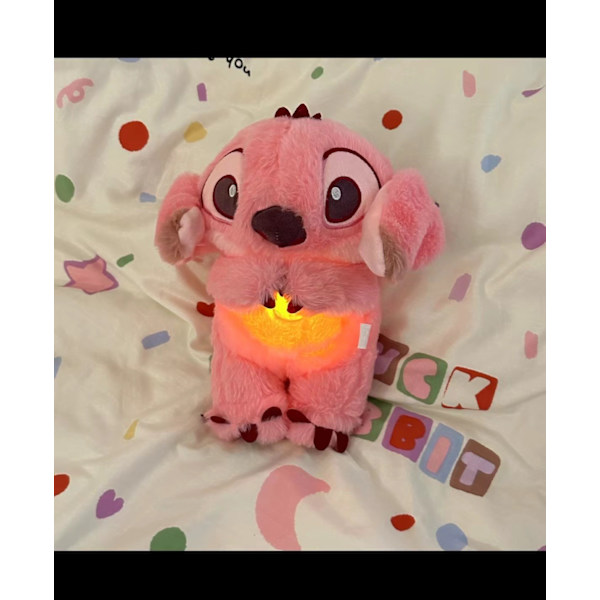 Lugnande Stitch-Plushies, Ångestlindrande Stitch, Rytmisk Andningsrörelse för Barn och Vuxna som Sover pink