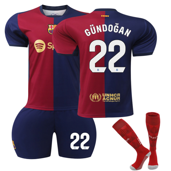 2024-2025 Barcelona Home fotballdrakt for barn nr.22 Gundogan 18