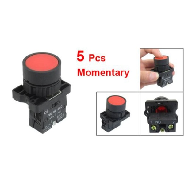 5 kpl Momentary Push Button Switch Power 1 NC N/C
