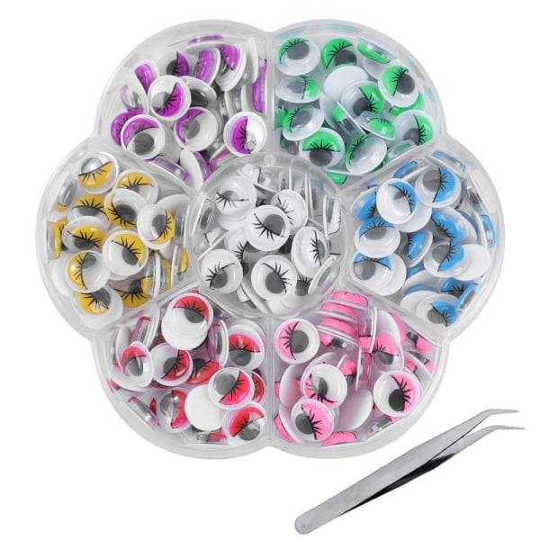 210 kpl Itsekiinnittyvä Wiggly Googly Doll Eye Simulaatiosarjakuva 01