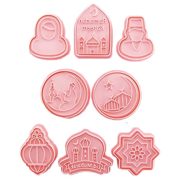 8-pack Kakformar Eid Mubarak 3D Kakdegsutstickare