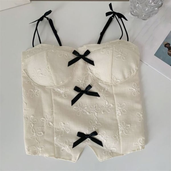 Jacquard Sløjfe Blonde Suspender Vest 3 3 3