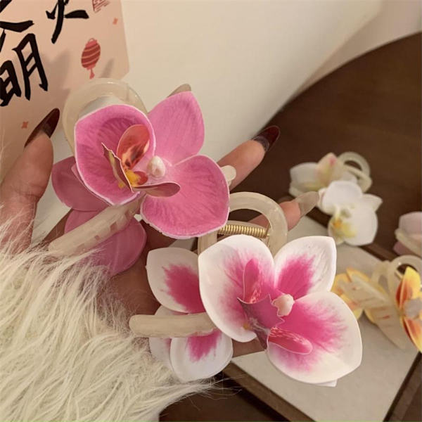 Orchid Butterfly Hair Clip Sløjfe Blomst Hårclips GUL yellow