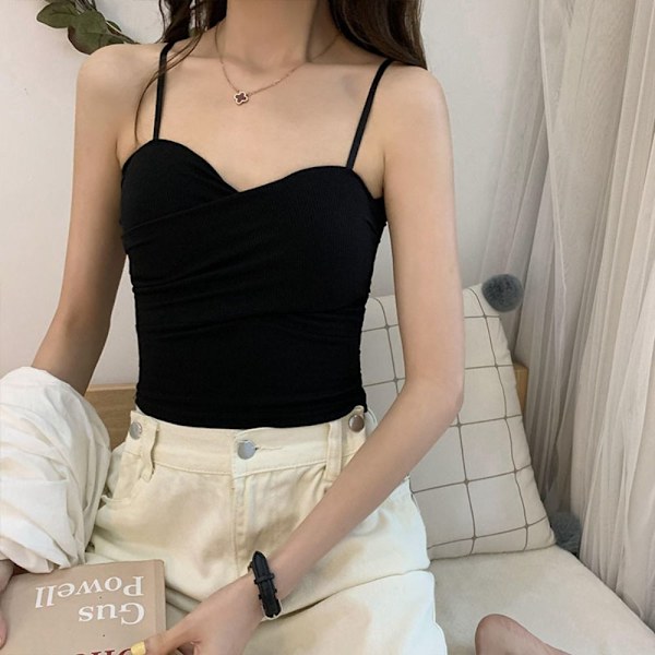 Sexig Camisole Plisserad underkläder Topp GUL yellow