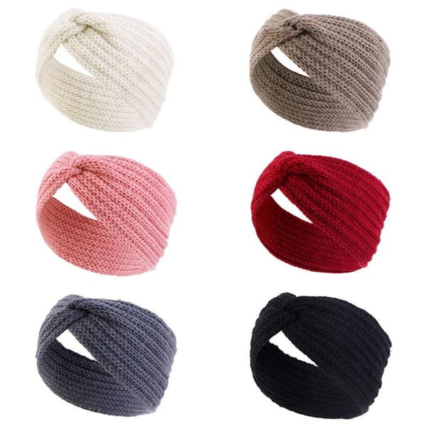 Strikket krysshårbånd, elastisk, ROSA Pink
