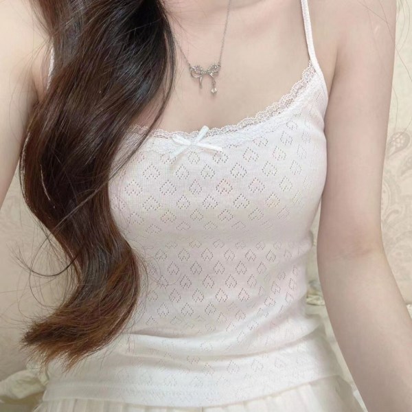 White Lace Camisole Chic Cropped Tops S S