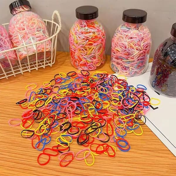 1000 stk. Mini Hårringe Fletning Hår Elastikker 2 2 2