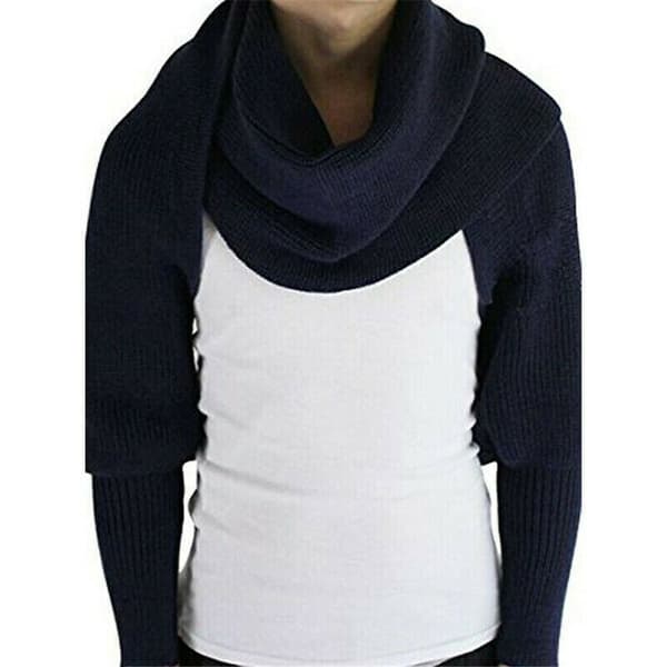 Strikket Halstørklæde Sweater Toppe SORT Black