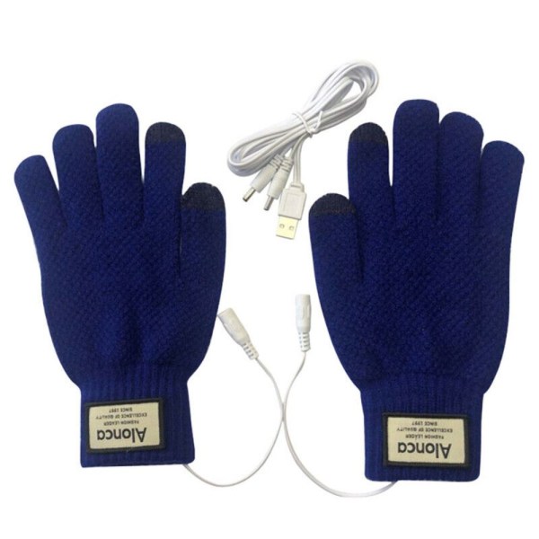 Eluppvärmda handskar Stickade handskar BLÅ blue