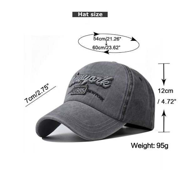 Kirjonta Baseball-lippikset Distressed Haalistunut Casquette GRAY grey
