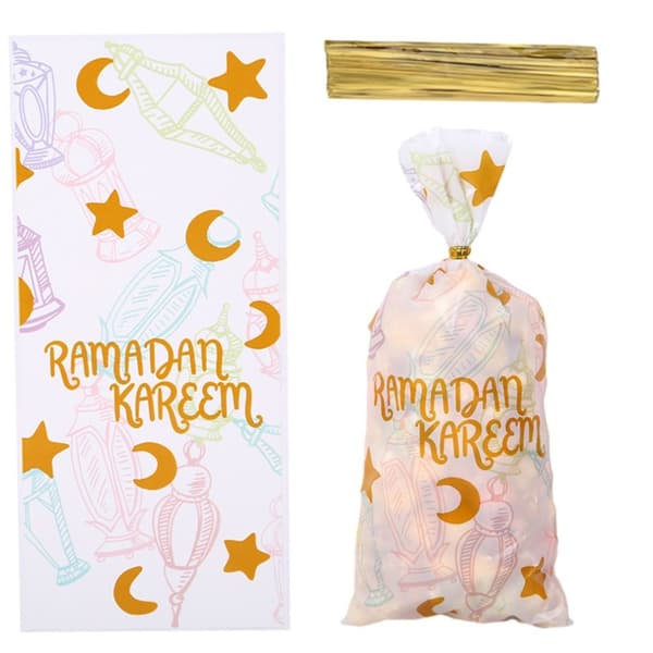 50 stk. Ramadan Kareem Gaveposer Eid Mubarak Slik/Kagepose