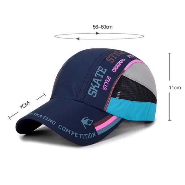 Baseballcaps med paneler, hurtigtørkende solhatt BLÅ Blue