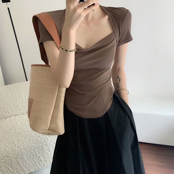 Kesäinen T-paita lyhythihainen LIGHT KHAKI M Light Khaki M