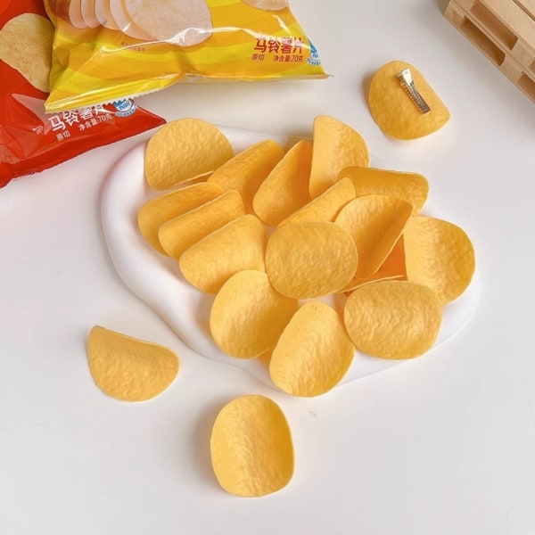 Kartoffelchips-hårnåle Kreative hårspænder Top-hårsideklemmer