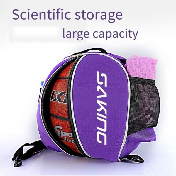 Basketball Oppbevaring Ryggsekk Skulder Fotball Bag LILLA purple