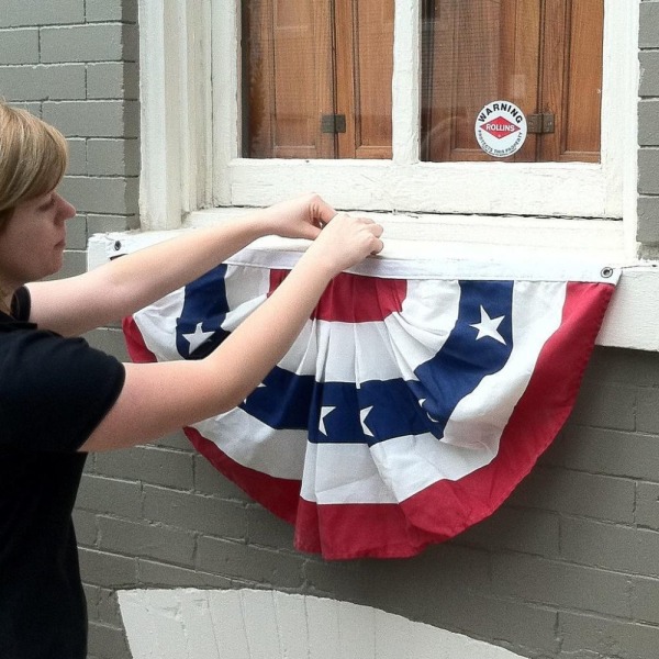 Independence Day solfjäderformad flagga American Star Flag 60X120CM 60x120cm