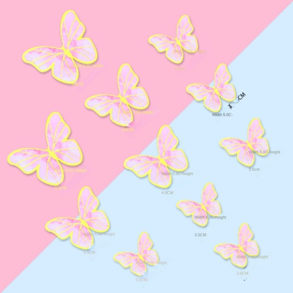 10 kpl Paperi Butterfly-jälkiruokapöytäkoristelu PINK 02 02 Pink 02-02