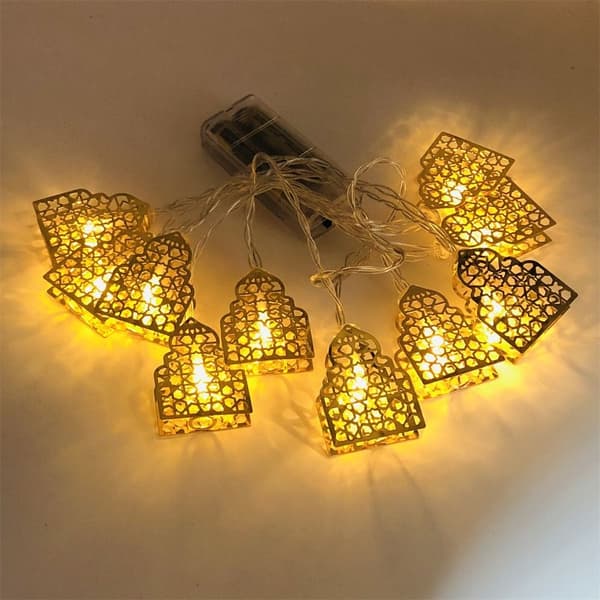 1.65M 10LED Eid Mubarak Måne Stjerne Slot Lys Ramadan 7 7
