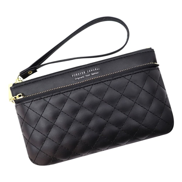 Diamond Check Wallet Clutch Bag MUSTA black