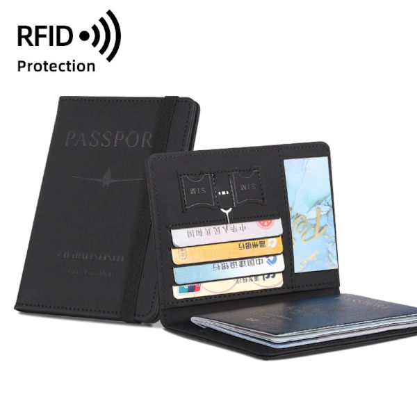 RFID Passport Cove Passport Protector SORT Black