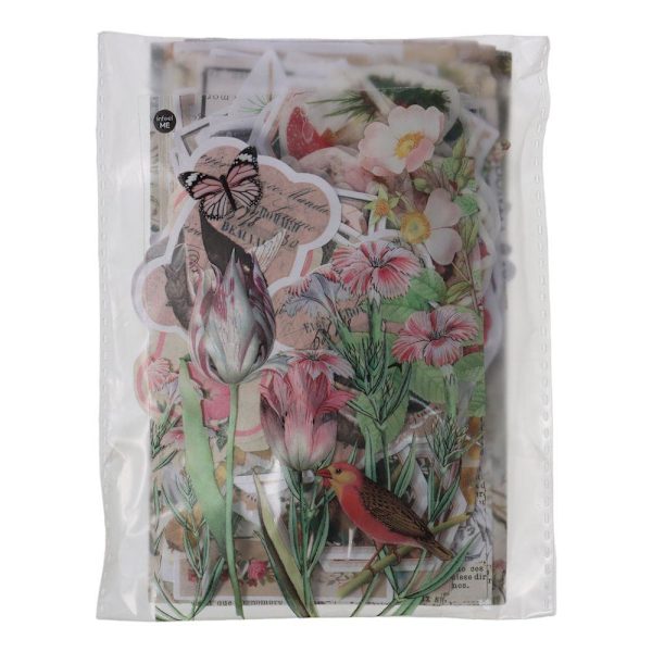 Vintage paperikukkatarrat Washi-tarrat