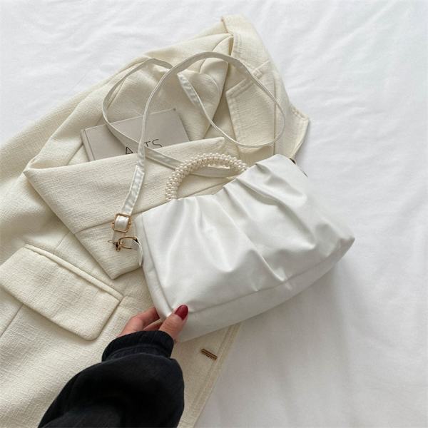 Pearl Handväska Axelväska VIT White