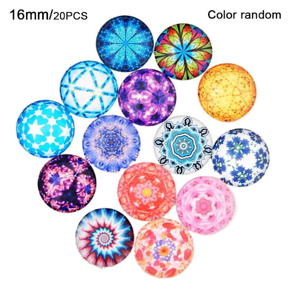 20 stk trykt glas cabochons Swirl glas cabochons 16MMCOLOR 16mmcolor random